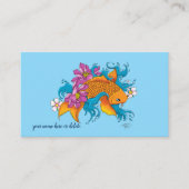 Koi Fish Lotus Cherry Blossoms Visitenkarte (Vorderseite)