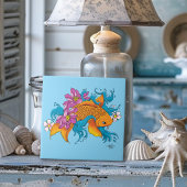 Koi Fish Lotus Chery Blossoms Fliese