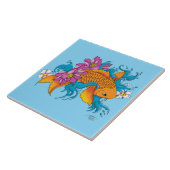 Koi Fish Lotus Chery Blossoms Fliese (Seite)