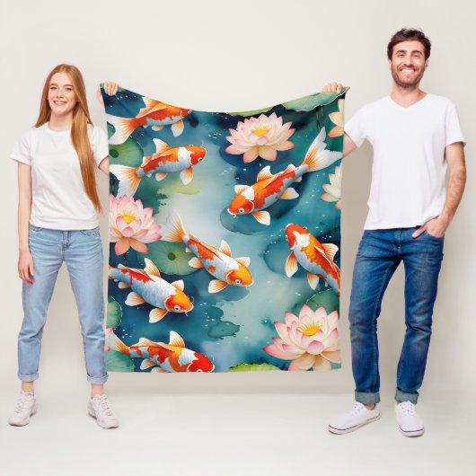 Koi Fish & Lotus Serenity Fleecedecke (Beispiel)