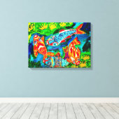 Koi Fish Love Leinwanddruck (Insitu (Holzboden))
