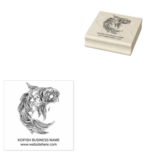 Koi fish Mandala Gummistempel (Stempel)