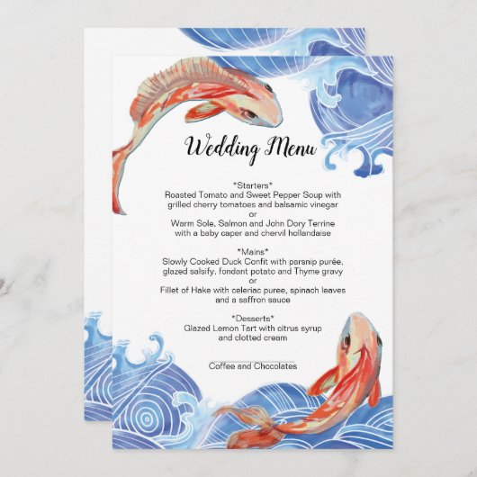 KOI FISH MENU CARD MENÜKARTE (Vorne/Hinten)