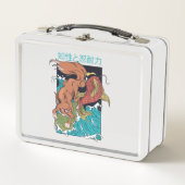 Koi Fish mit Fox japanischer Style Design Metall Brotdose (Vorderseite)