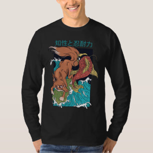 Koi Fish mit Fox japanischer Style Design T-Shirt