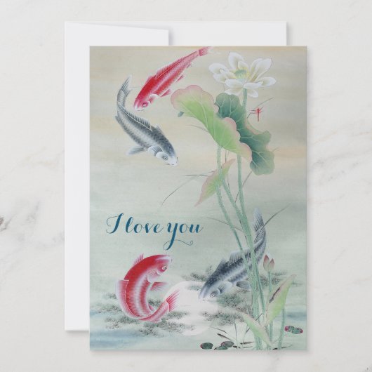 Koi Fish mit Lotus (Vorderseite)