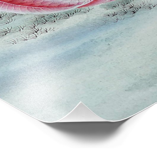 Koi Fish mit Lotus Fotodruck (Ecke)