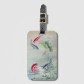 Koi Fish mit Lotus Gepäckanhänger (Vorderseite Vertikal)