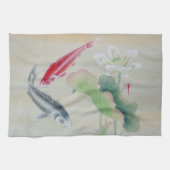 Koi Fish mit Lotus Geschirrtuch (Horizontal)