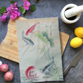 Koi Fish mit Lotus Geschirrtuch