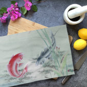 Koi Fish mit Lotus Geschirrtuch