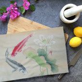 Koi Fish mit Lotus Geschirrtuch