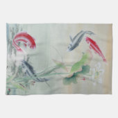 Koi Fish mit Lotus Geschirrtuch (Horizontal)