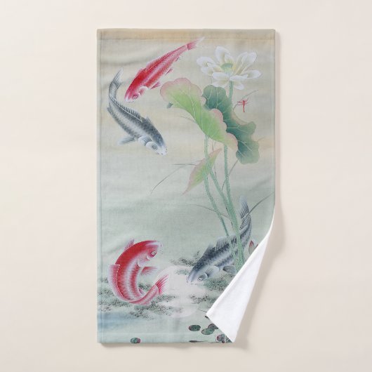 Koi Fish mit Lotus Handtuch (Handtuch)