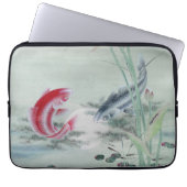 Koi Fish mit Lotus Laptopschutzhülle (Vorderseite)