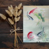 Koi Fish mit Lotus Magnetkarte