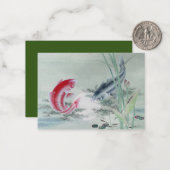 Koi Fish mit Lotus Mitteilungskarte (Vorderseite/Rückseite Beispiel)