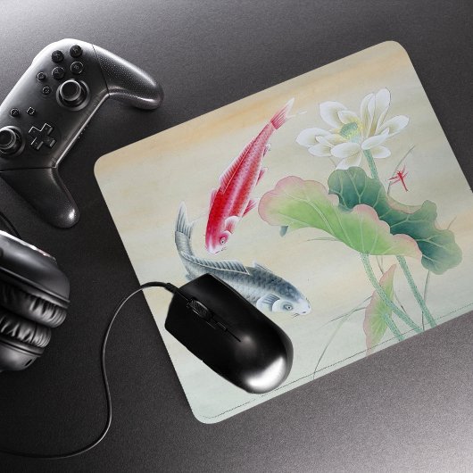 Koi Fish mit Lotus Mousepad