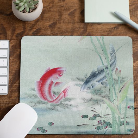 Koi Fish mit Lotus Mousepad