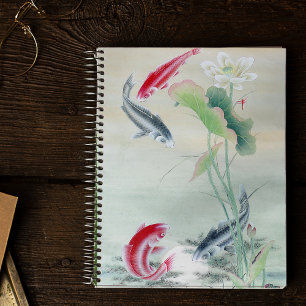 Koi Fish mit Lotus Notizblock
