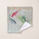 Koi Fish mit Lotus Waschlappen (Waschlappen)