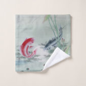 Koi Fish mit Lotus Waschlappen (Waschlappen)