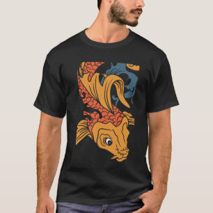 Koi Fish Modern Black Art Simple T-Shirt
