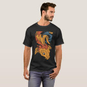 Koi Fish Modern Black Art Simple T-Shirt (Vorne ganz)