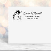 Koi Fish Monogram erste Rücksendeadresse Permastempel