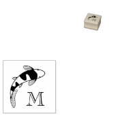 Koi Fish Monogram Initial 1x1 Gummistempel (Stempel)