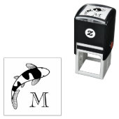 Koi Fish Monogram Initial Permastempel (Beispiel)