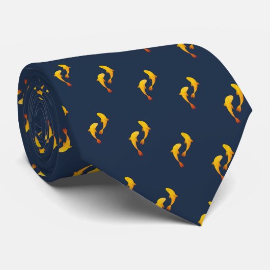 Koi Fish Neck Tie Krawatte (Gerollt)