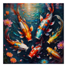 Koi Fish no 3 Glossy Poster