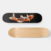 Koi Fish on Black Skateboard (Horizontal)