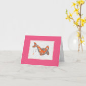 KOI Fish on PINK Note Card Karte (Gelbe Blume)
