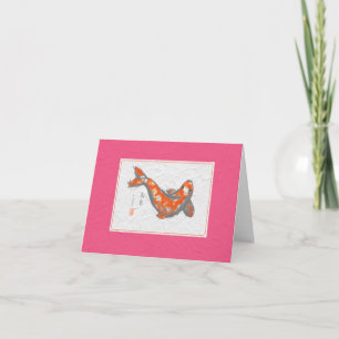 KOI Fish on PINK Note Card Karte