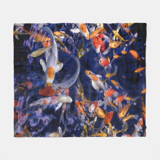 KOI FISH OVER FLOWING FLEECEDECKE (Vorderseite (Horizontal))