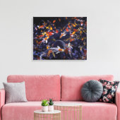 KOI FISH OVER FLOWING LEINWANDDRUCK (Insitu (Wohnzimmer))