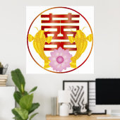 Koi Fish Pair Wedding Symbol Poster (Heimbüro)