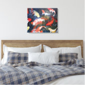 Koi Fish Pond, Abstract, Oil Painting Print Leinwanddruck (Insitu (Schlafzimmer))