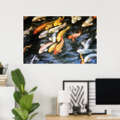 Koi Fish Pond Art Malerei Poster Print (Heimbüro)