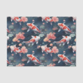 Koi Fish Pond Blume Decoupage Seidenpapier (Vorderseite)