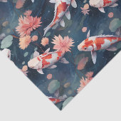 Koi Fish Pond Blume Decoupage Seidenpapier (Ausschnitt)