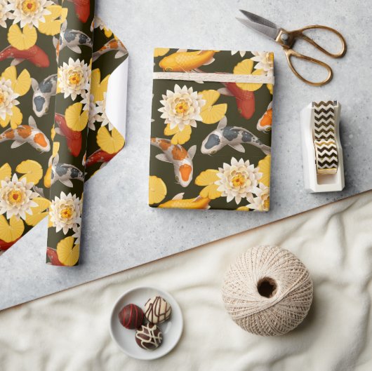 Koi Fish Pond Geschenkpapier (Kunsthandwerk)