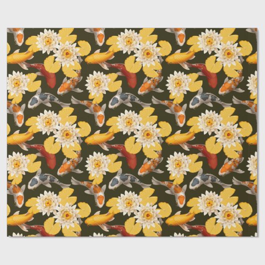 Koi Fish Pond Geschenkpapier (Flach)