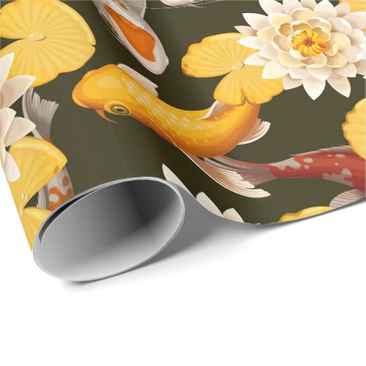 Koi Fish Pond Geschenkpapier (Rolleneckpunkt)