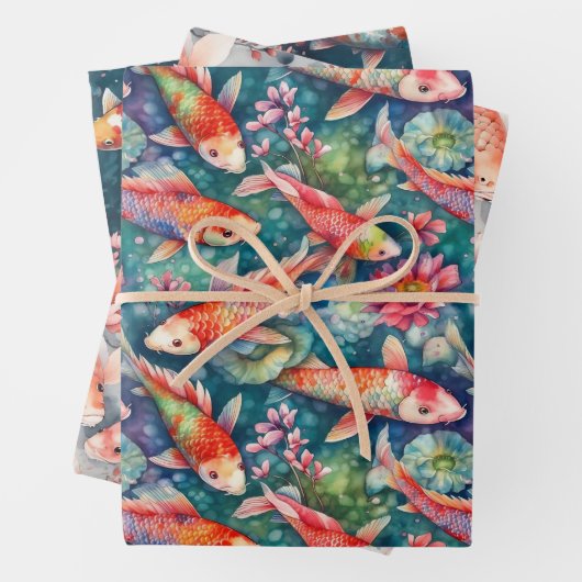 KOI FISH POND GIFT WRAPPING PAPIER (Beispiel)