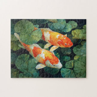 Koi Fish Pond Lily Pads Puzzle