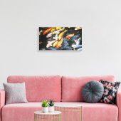 Koi Fish Pond Painting Canvas Print (klein) Leinwanddruck (Insitu (Wohnzimmer))