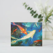 Koi Fish Pond Postkarte (Stehend Vorderseite)